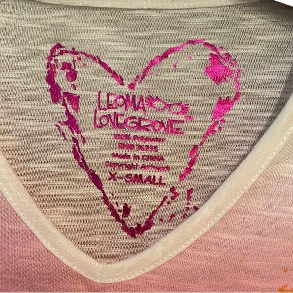 Leoma Lovegrove NWT XS Pink Florida Glamper Camper V-Neck Short Sleeve T-Shirt - Picture 3 of 4